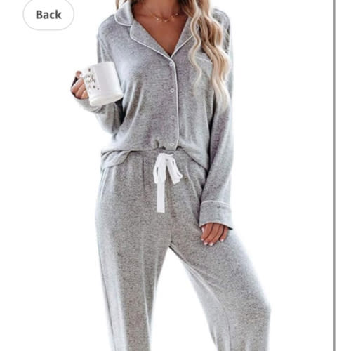 Aamikast Women's Pajama Sets Long Sleeve Button Down Sleepwear Nightwear Soft Pjs Lounge Sets