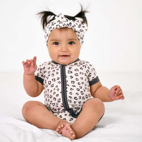 Luxe Leopard Shorty Zippy | Little Sleepies