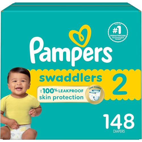 Pampers Baby Diapers - Swaddlers - Size 2, 148 Count, Ultra Absorbent Disposable Infant Diaper