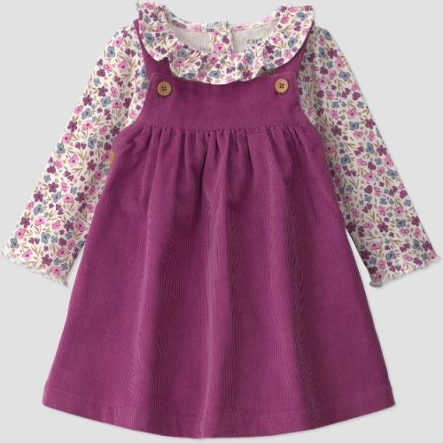 Carter's Just One You® Baby Girls' 2pc Long Sleeve Bodysuit and Cord Skirtall Set - Plum 24M