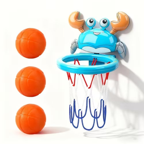 4pcs set 1pc crab bathtub basketball holder 3pcs balls fun - Temu