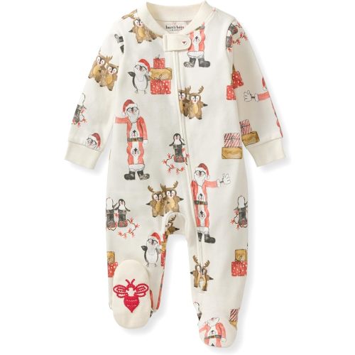 Burt's Bees Baby Boys Sleep and Play PJs, 100% Organic Cotton One-Piece Zip Front Romper Jumpsuit Pajamas