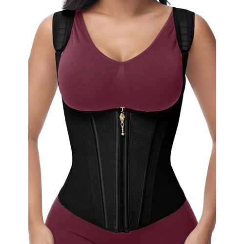 SHAPSHE Waist Trainer for Women Tummy Control Workout Back Support Postpartum Faja Cincher Corset Body Shaper with Adjustable Straps