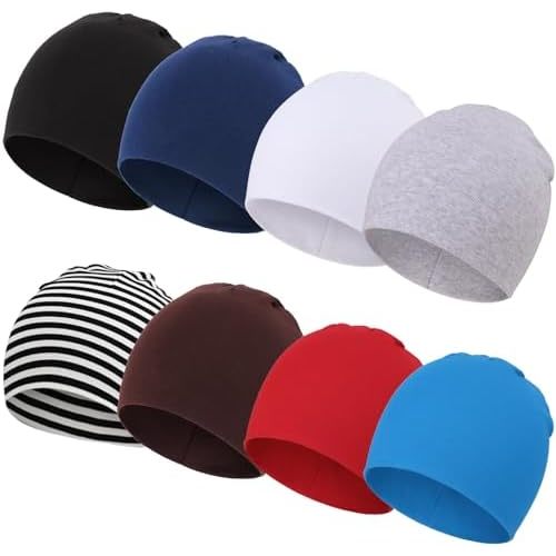 DRESHOW BQUBO 8 Pack Baby Newborn Hats Infant Toddler Kid Hats Soft Nursery Beanie Unisex Beanie Hat for Boys Girls 0-6 Years