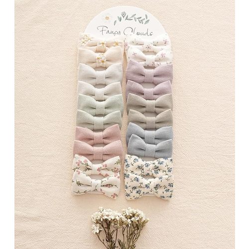 Fancy Clouds Baby Hair Clips with Bows for Girls,20pc Handmade Fully Lined Hair Barrettes,Hair Accessories for All Age Girls Toddlers Infants kids Gifts
