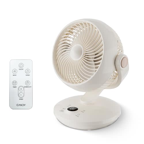 Candy™ Fan for Bedroom,Oscillating Table Fan & Remote Control,8-Speed & Normal Sleep Baby 3 Mode,120°+90° Desk Fan, 9H Timer,10 inch,Led Panel, Touch Adjustment,Portable for Bedroom, Office,Kitchen