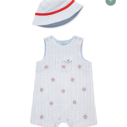Baseball Woven Sunsuit & Hat