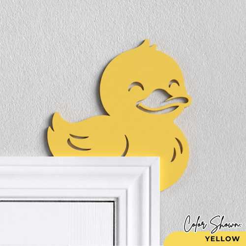 Happy Ducky Door Frame Topper - Rubber Ducky Door Corner - Cute Duck Door Sign - Duckling Nursery Wall Art - Rubber Ducky Gift Ideas