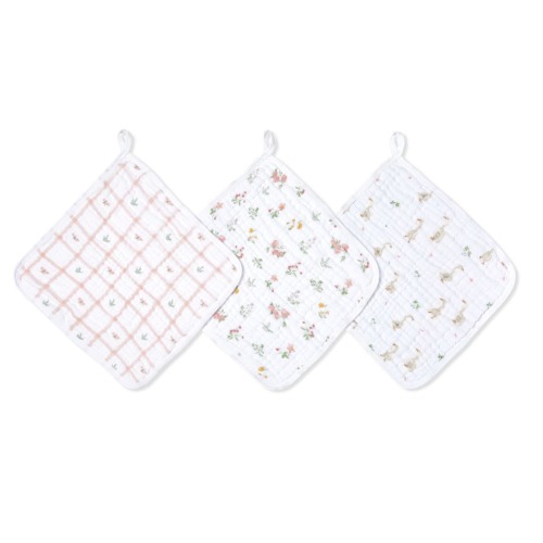 Country Floral Cotton Muslin Washcloths | aden + anais
