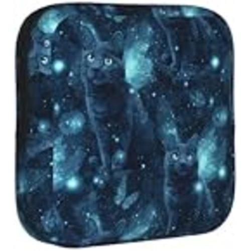 Whimsical Fairy Black Cat Wings Kitten Blue Portable Period Bag for Women | Sanitary Pad Storage Bag for Purse, Menstrual Pads Tampons Pouch, Travel Makeup Organizer