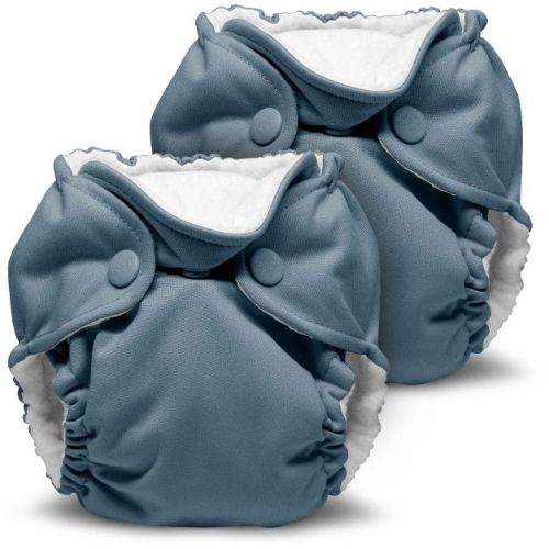 Kanga Care Lil Joey Newborn All in One AIO Cloth Diaper (2pk) Dusk Blue 4-12 lbs