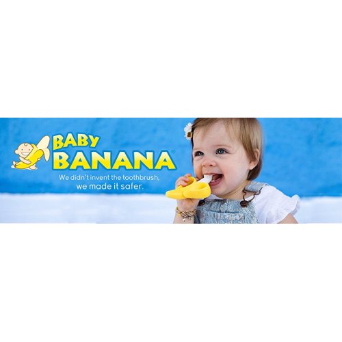 Baby Banana Infant Training Toothbrush and Teether - Yellow