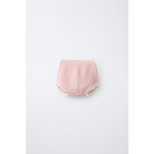CONTRAST LACE KNIT BOTTOMS - Pastel pink | ZARA United States