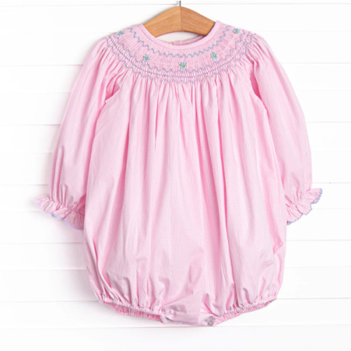 Powdered Petals Smocked Bubble, Pink – Stitchy Fish