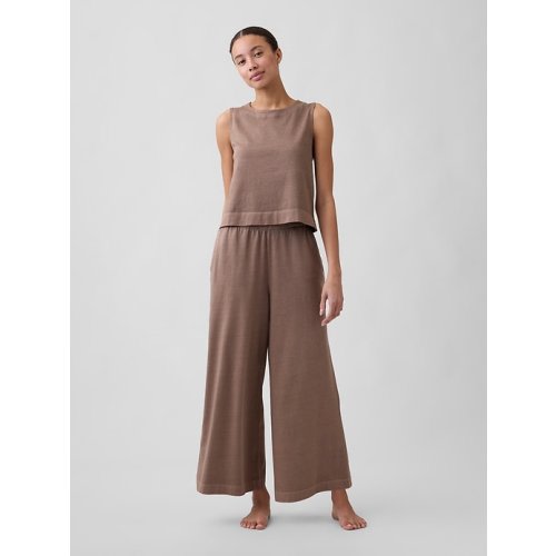 Wide-Leg Crop Pants 100%cotton