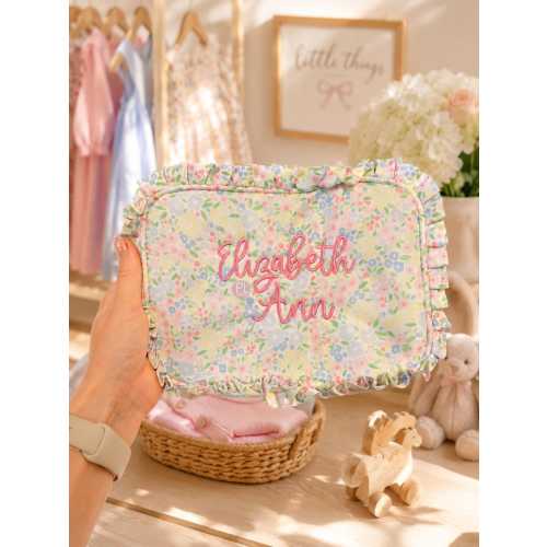 Embroidered Nylon Everything Bag, Personalized Zipper Pouch, Personalized Travel Tote with Zipper, Custom Name or Monogram Bag