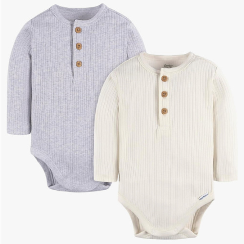 Gerber Baby Baby Boys' and Baby Girls' 2-pack Bodysuits