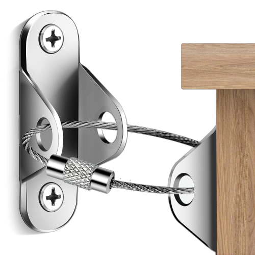 Furniture Anchors (10 Packs) Anti Tip Furniture Anchors for Baby Proofing, Furniture Wall Anchor Earthquake Straps for Furniture Dresser Wall Safety Anchor Furniture Fasteners to Wall, White