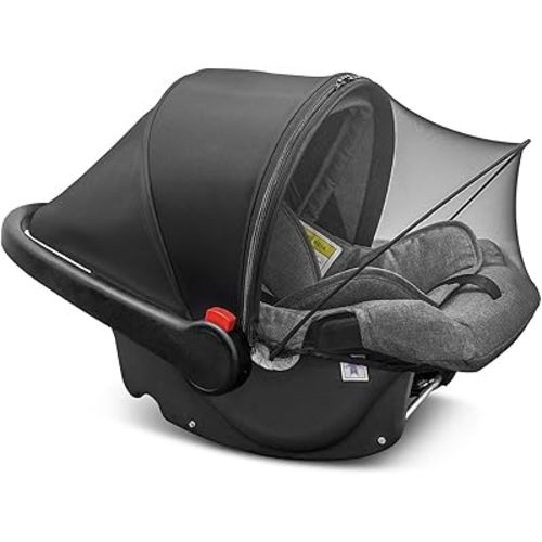 Universal Car Seat Canopy, Baby Car Seat Cover, Mosquito Net with Sunshade & Zipper - Breathable Mesh Infant Bug Net for Baby | Elastic Edge, Portable & Machine Washable