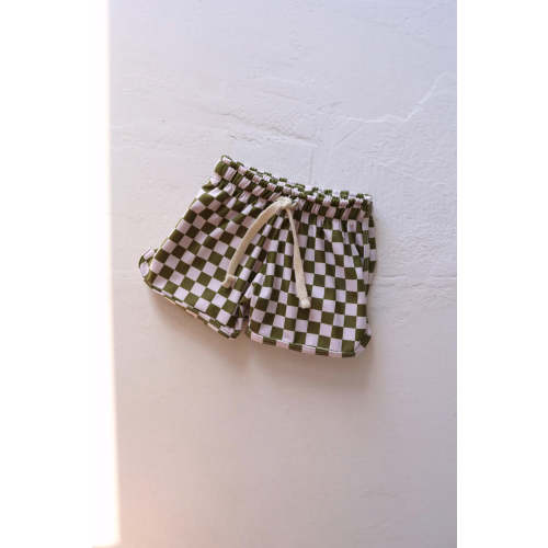 Boys  Board Shorts | Wave Chaser Olive Checker