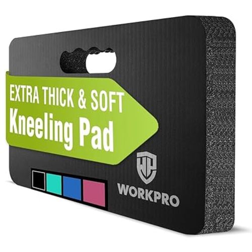 WORKPRO Extra Thick Kneeling Pad, Soft NBR Foam Cushioning for Knee, Large Foam Kneeler Mat for Gardening, Bathing Baby, Exercise, Workout Supplies, 17.5 x 11 x 1.5 in, Black