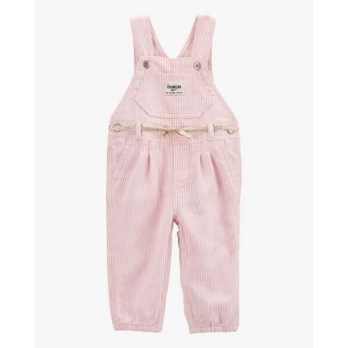 Baby Knit Denim Hickory Stripe Overalls - Pink - OshKosh B'gosh | Carter's