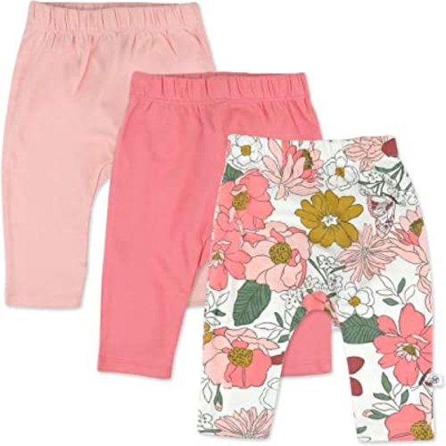 HonestBaby Multipack Harem Pants Roomy Fit Pull on Bottoms 100% Organic Cotton for Infant Baby Boys, Girls, Unisex (Legacy)