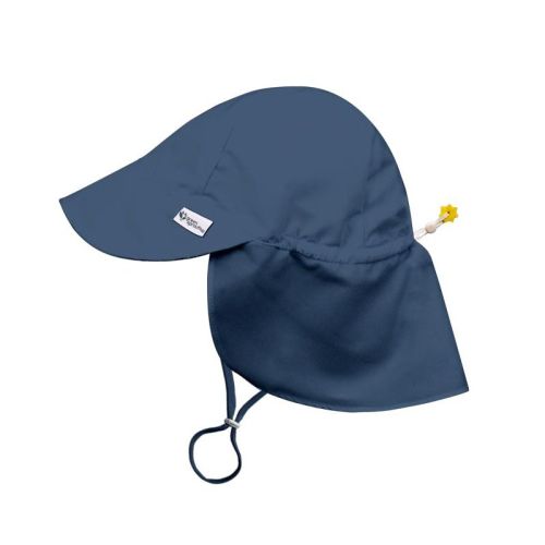 Green Sprouts Baby/Toddler UPF 50+ Eco Flap Hat - Navy - 0/6 Months