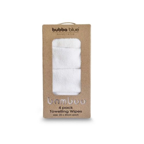 Bubba Blue Towelling Wipes 4 Pack White