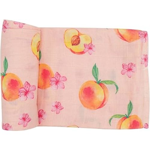 immispace - Ultra Soft Swaddle Blanket | Muslin Blankets for Girls & Boys | Newborns & Infants Gifts | 30% Organic Cotton + 70% Rayon | Large 47" x 47" | Machine Washable (Peach)