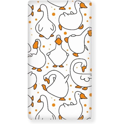 Cartoon Goose Fitted Crib Sheet White Goose Baby Crib Sheet Fit Standard Crib and Toddler Mattress,Crib Mattress Sheets for Boys Girls 28"x52"