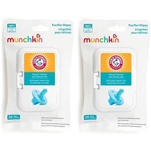 Munchkin Arm & Hammer Pacifier Wipes - Safely Cleans Baby and Toddler Essentials, 2 Pack, 72 Wipes