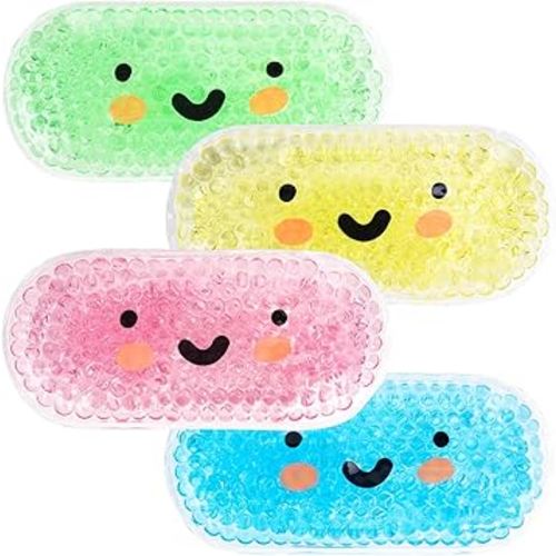 Hilph Kids Ice Packs for Boo Boos, Reusable Toddler Ice Packs for Children & Baby Injuries, Colorful Gel Beads Cold Pack Hot Cold Therapy for Children's Pain Relief, Bump, Bruise, First Aid, 4 Pack