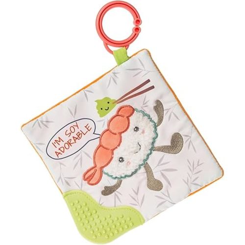 Mary Meyer Sweet Soothie Crinkle Teether Toy with Baby Paper and Squeaker, 6 x 6-Inches, Sushi