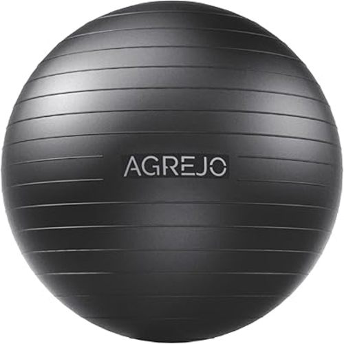 Yoga Ball, Exercise Ball for Pilates Stability, Anti-Burst and Slip Resistant for Physical Therapy, Birthing, Stretching & Core Workout, Flexible Seating, Home Gym, with Pump