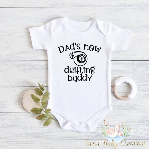 Dad's Drifting Buddy Baby Bodysuit - Mechanic New Dad Gift