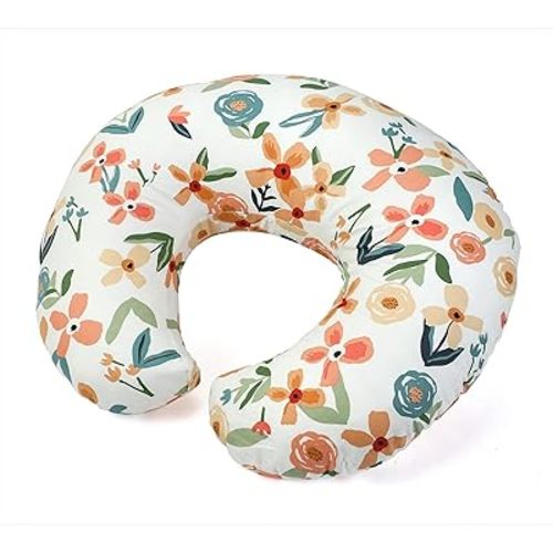 Nursing Pillow,Breastfeeding Pillows for Mom, Easy Clean Removable Cover, Breast Feeding Pillow with Breathable Filling, Tummy Time, Sitting Support (Flower Printing)