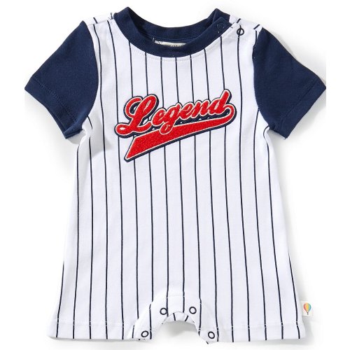 Adventurewear 360 Baby Boys Stripe Short Sleeve Legend Applique Shortall