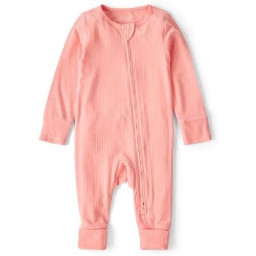 Carter's Girl PurelySoft Sleep and Play Pajamas, Solid Pink, NB