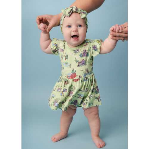 BERENSTAIN BEARS Buttery Soft Bamboo Baby DRESS with snaps, Super Soft Bamboo Baby Dress, Rainbow Baby Outfit, Coming Home outfit