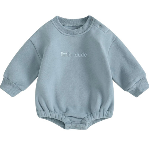 VISGOGO Newborn Infant Baby Boy Girls Oversized Romper Little Dude Sweater Onesie Coming Home Outfit Neutral Clothes