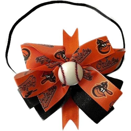 Orioles Baby Girl Bow Elastic Headband