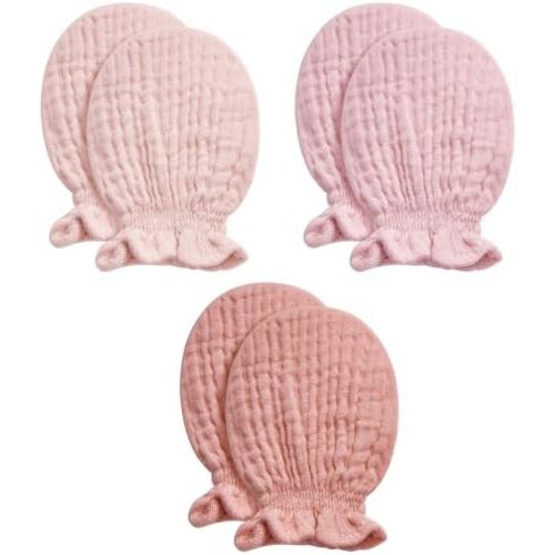 Pro Goleem Muslin Baby Mittens for Newborn, 100% Cotton No Scratch Soft Breathable Gloves for Boys and Girls 0-6 months