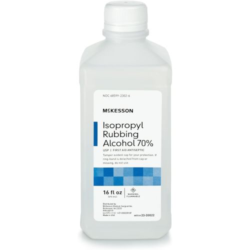 McKesson Isopropyl Rubbing Alcohol 70% [1 Count] USP First Aid Antiseptic, 16 oz