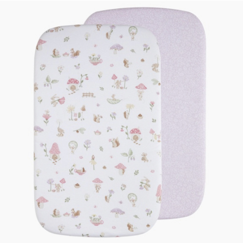 2 Pack Organic Bedside Sleeper Fitted Sheet - Whimsical Wonderland
