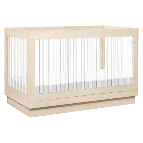 WASHED NATURAL/ACRYLIC HARLOW 3-IN-1 CONVERTIBLE CRIB WITH TODDLER BED CONVERSION KIT - WASHED NATURAL/ACRYLIC