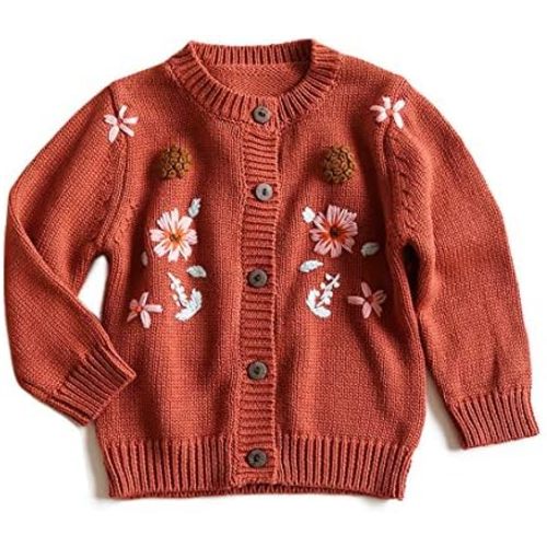 Simplee kids Baby Girl Thin Sweater Solid White Pink Cardigans for Toddler 0-3Years