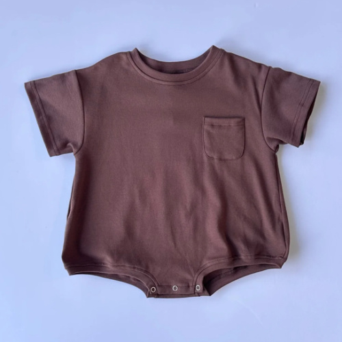 Cory Pocket Romper in Chocolate