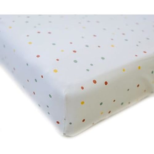 Ecolino Fitted Crib Sheet, 100% Organic Cotton Baby Crib Sheets for Boys and Girls. Fits Standard Crib and Toddler Mattresses, Soft and Breathable in Dots