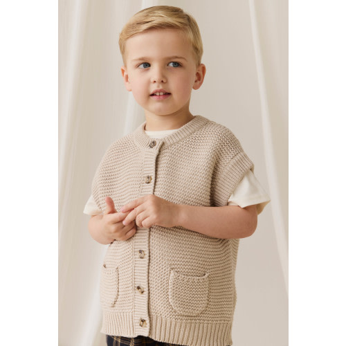 Rome Knit Vest-Oat